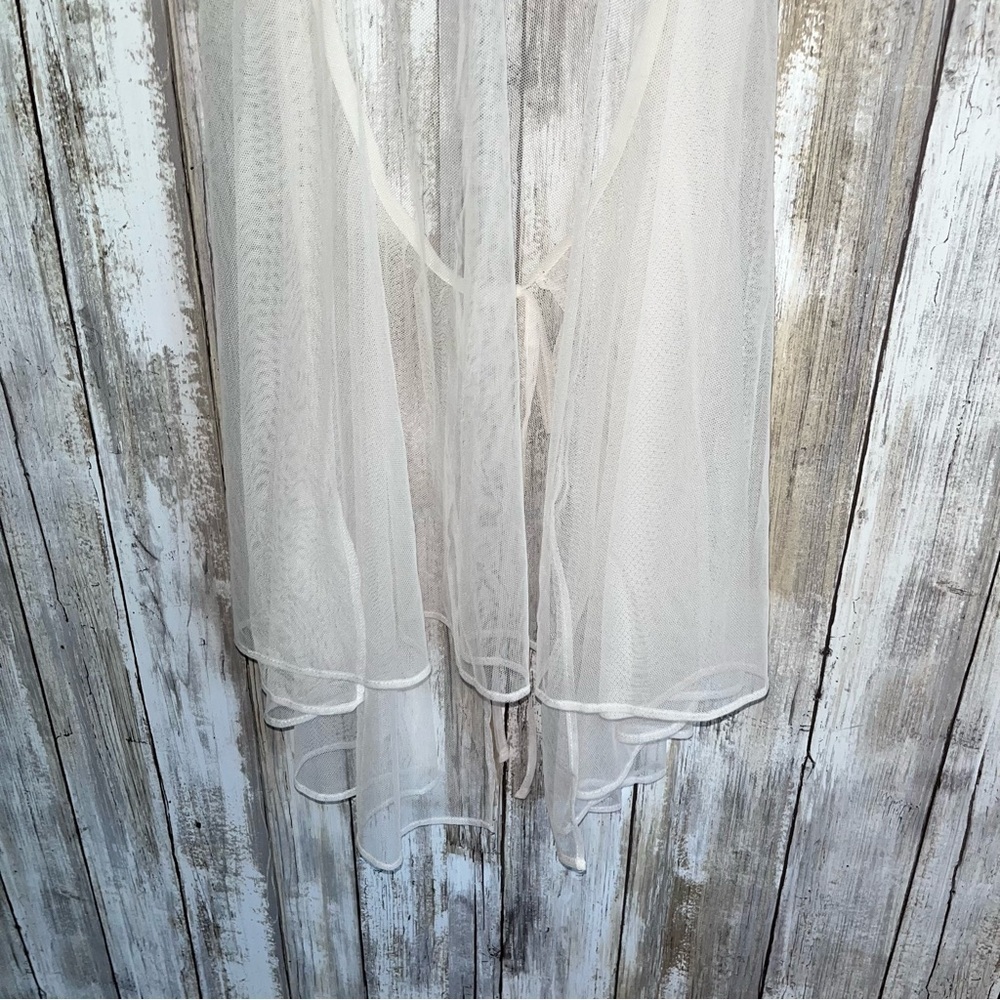 NWOT Victoria’s Secret Light Pink/White & Silver Tulle Babydoll Lingerie - Picture 4 of 7